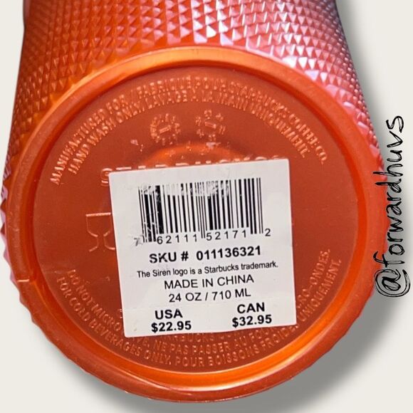 Starbucks Orange Studded Venti Tumbler – 24oz Cold Cup | Replacement Straw - Picture 6 of 9
